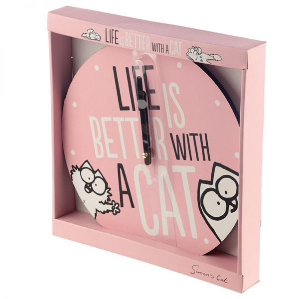 Nástěnné hodiny Simon's Cat - Life Is Better With a Cat 4 - pre milovníkov mačiek
