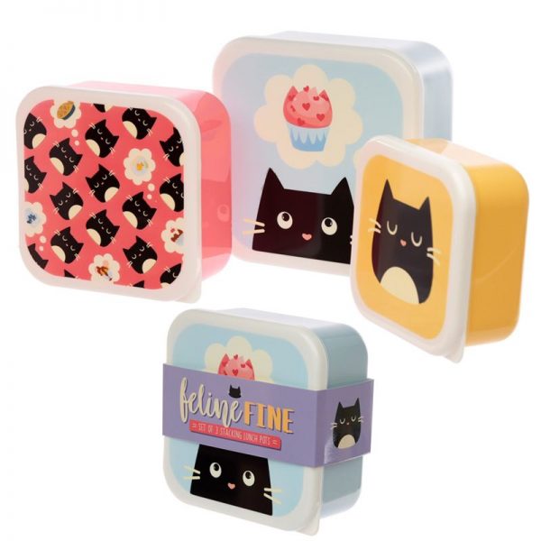 Sada 3 krabiček na jedlo M/L/XL - Feline Fine Kočka 1 - pre milovníkov mačiek