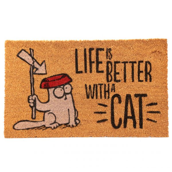 Rohožka z kokosového vlákna s mačacím motívom - Simon's Cat - Life Is Better With A Cat 1 - pre milovníkov mačiek