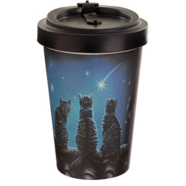 Lisa Parker Wish Upon a Star Cat Cestovný termohrnček z bambusového kompozitu 3 - pre milovníkov mačiek