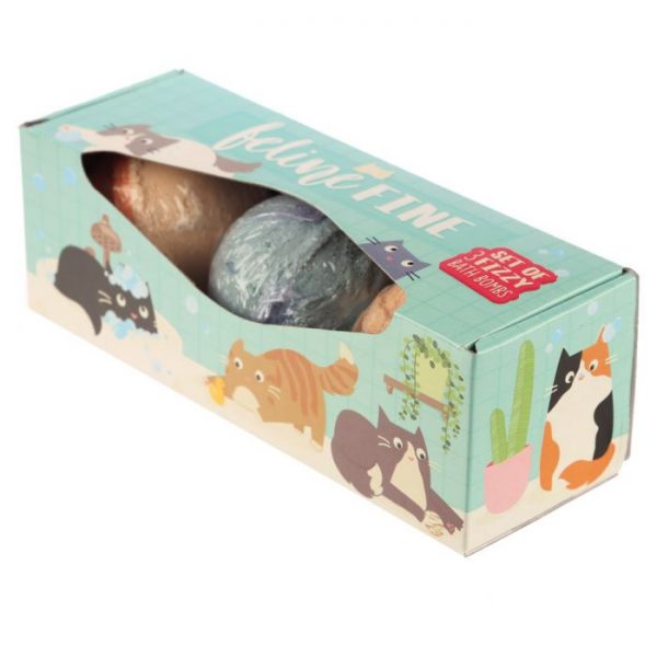 Set 3 kúpeľových gulí Feline Fine Mačka - Cukrové vôňe 3 - pre milovníkov mačiek