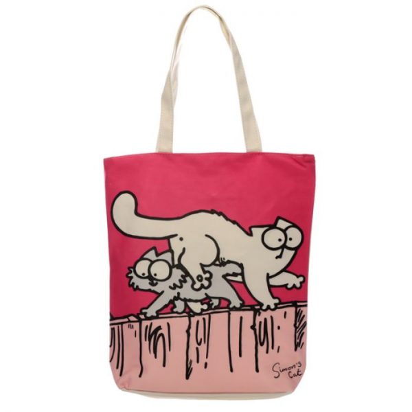 New Pink Simon's Cat znovupoužiteľný bavlnená taška 1 - pre milovníkov mačiek