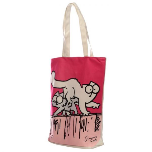 New Pink Simon's Cat znovupoužiteľný bavlnená taška 2 - pre milovníkov mačiek