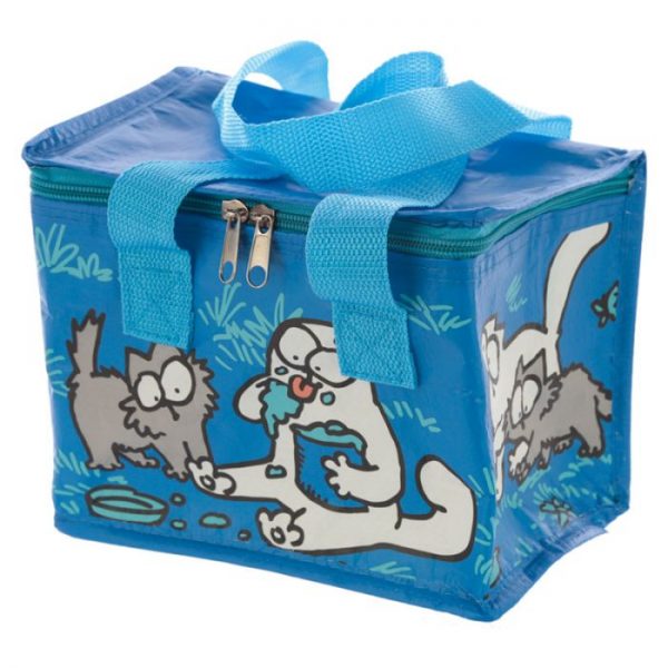 Chladiaca taška na desiatu s motívom mačičky a mačiatka Simon's Cat modrá 1 - pre milovníkov mačiek