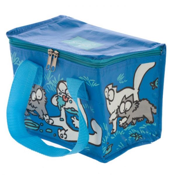 Chladiaca taška na desiatu s motívom mačičky a mačiatka Simon's Cat modrá 2 - pre milovníkov mačiek