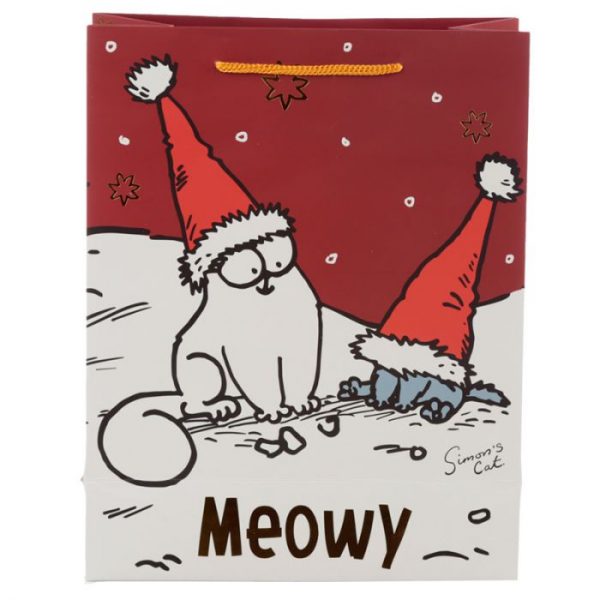 Veľká darčeková taška Vianoce Simon's Cat - Simonova mačka 4 - pre milovníkov mačiek