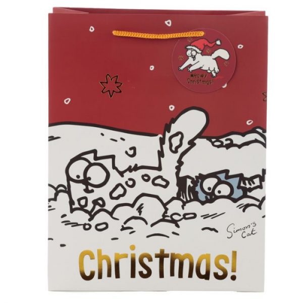 Veľká darčeková taška Vianoce Simon's Cat - Simonova mačka 2 - pre milovníkov mačiek