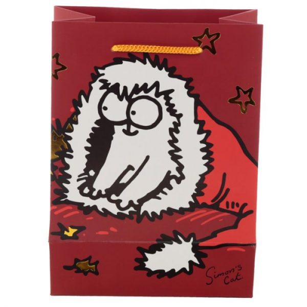 Stredná darčeková taška Vianoce Simon's Cat - Simonova mačka 4 - pre milovníkov mačiek