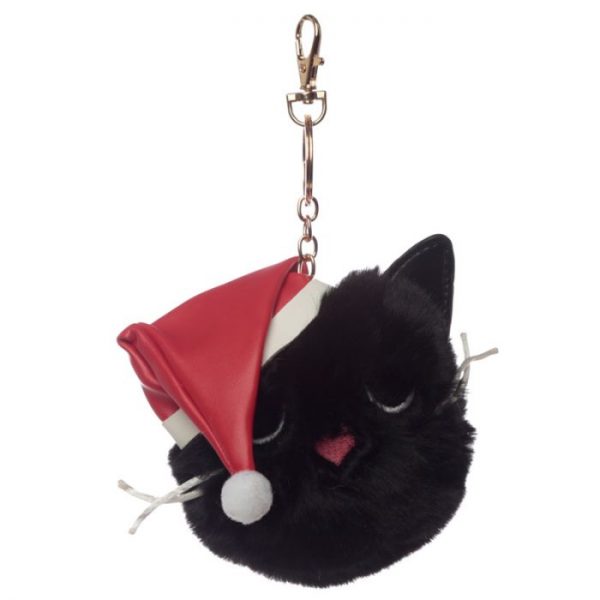 Festive Feline Vianočná kočka Pom Pom Kľúčenka 2 - pre milovníkov mačiek