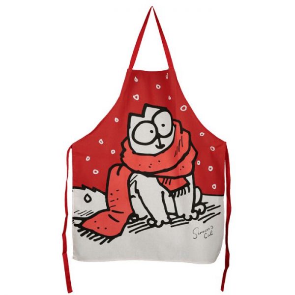 Polobavlnená kuchynská zástera s vianočným motívom Simon's cat 1 - pre milovníkov mačiek