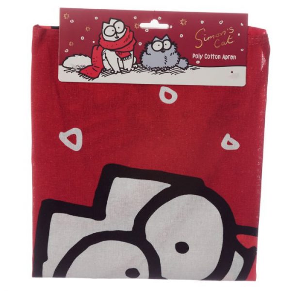 Polobavlnená kuchynská zástera s vianočným motívom Simon's cat 5 - pre milovníkov mačiek