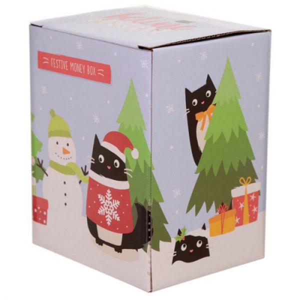 Feline Festive Vianočná Mačka - Keramická Pokladnička 2 - pre milovníkov mačiek