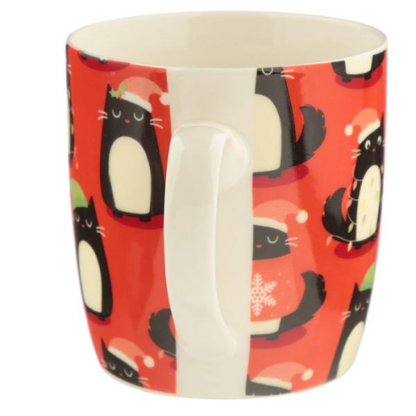 Feline Festive Cat Porcelánový hrnček 3 - pre milovníkov mačiek
