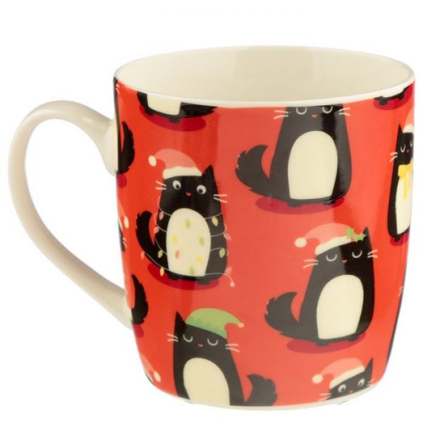 Feline Festive Cat Porcelánový hrnček 6 - pre milovníkov mačiek